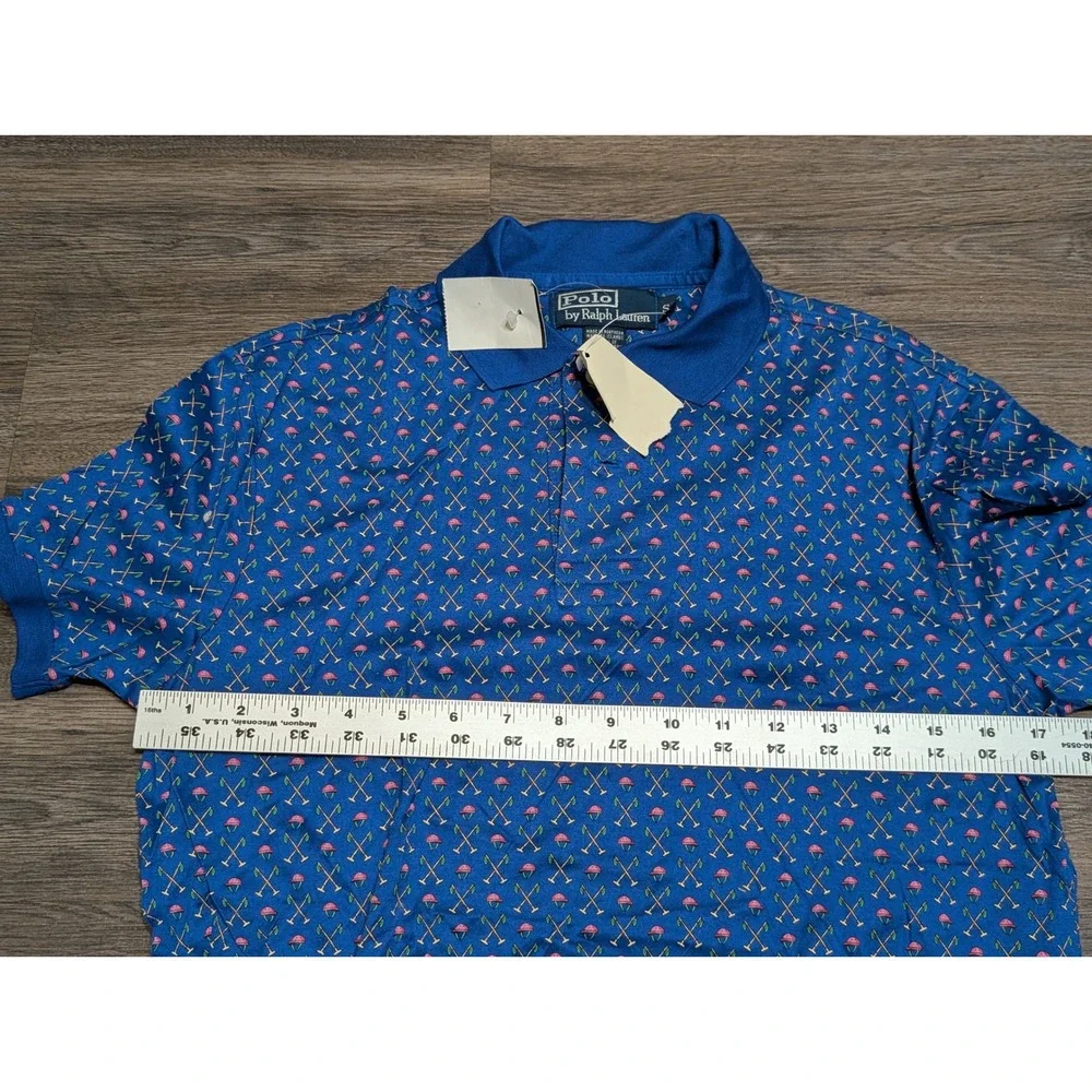 NWT Polo Ralph Lauren Mens Small‎ Custom Fit Polo Shirt Palm Beach Mallet/Helmet